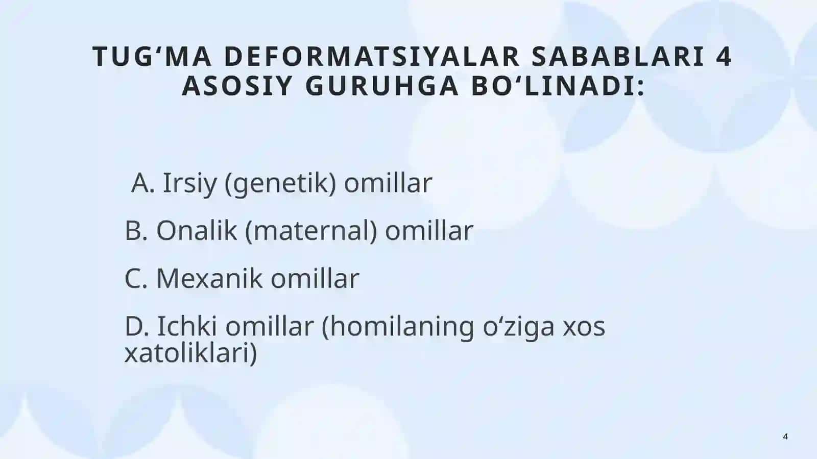 Tayanch-harakat tizimining tug‘ma deformatsiyalari 4