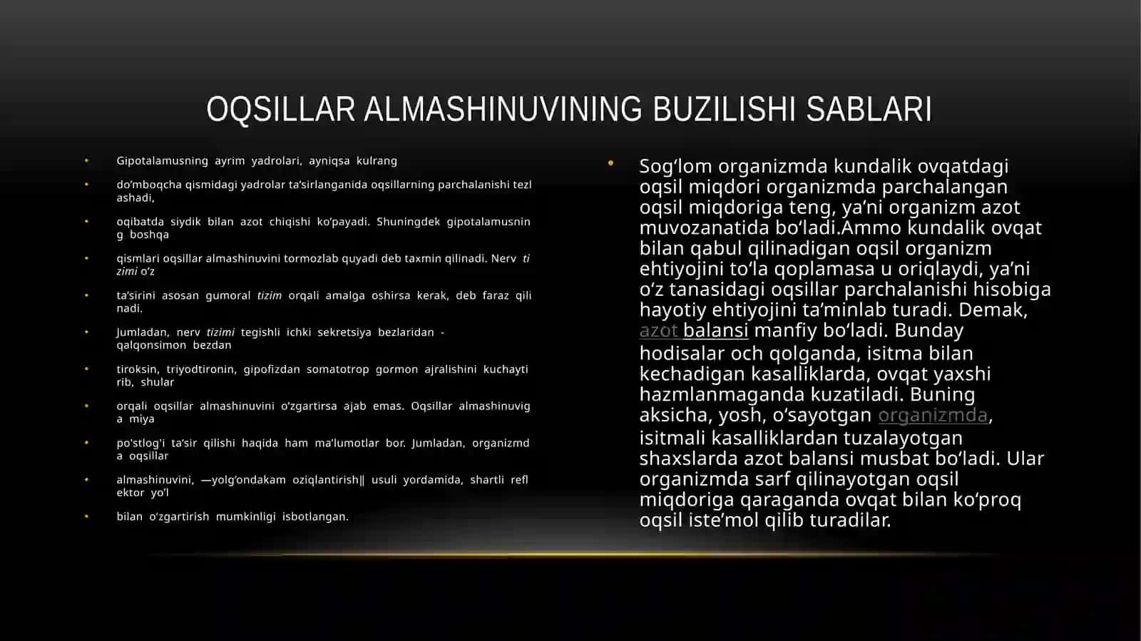Oqsillar haqida ma'lumot 4