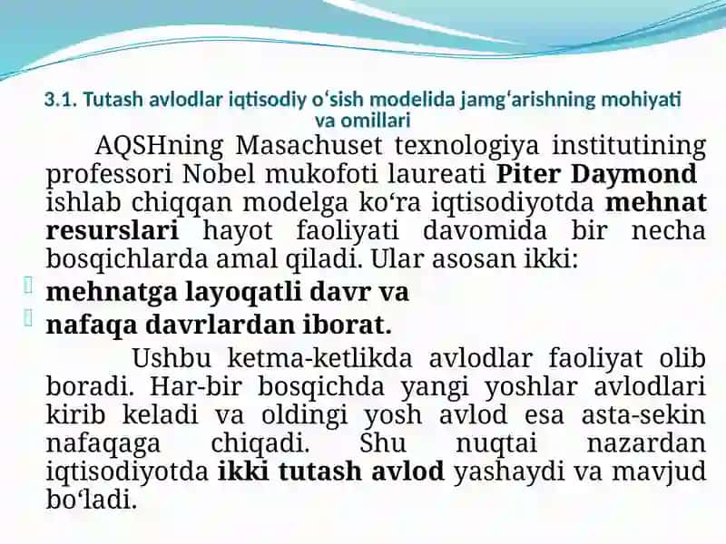 TUTASH-AVLODLAR IQTISODIY O`SISH MODELLARI 4