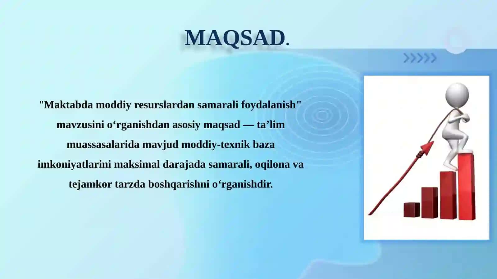 Maktabda moddiy resurslardan samarali foydalanish. taqdimot 4
