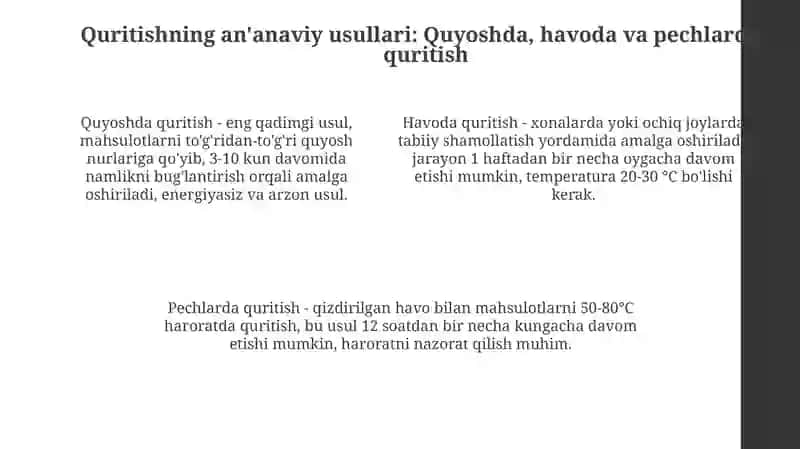 Quritish usullari va texnologiyalari 4