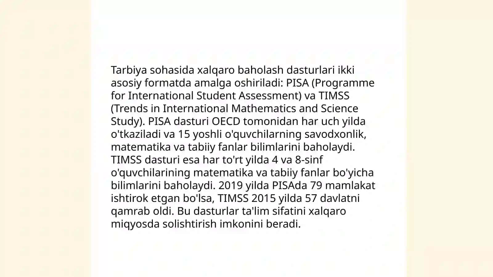 Xalqaro baholash dasturlari 4