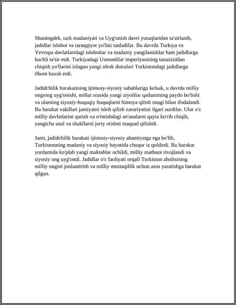 TURKISTONDA JADIDCHILIK VA MARIFATPARVARLIK GʻOYALARI 4