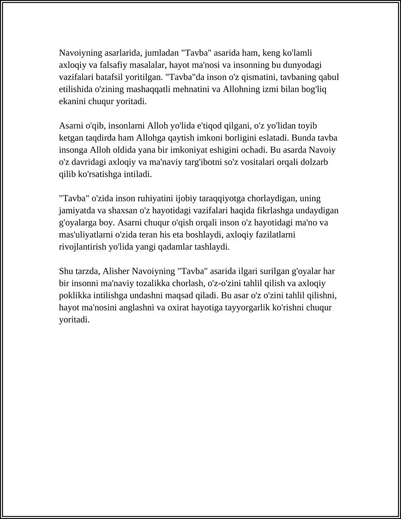 "TAVBA" ASARINI TAHLIL ETISH 4
