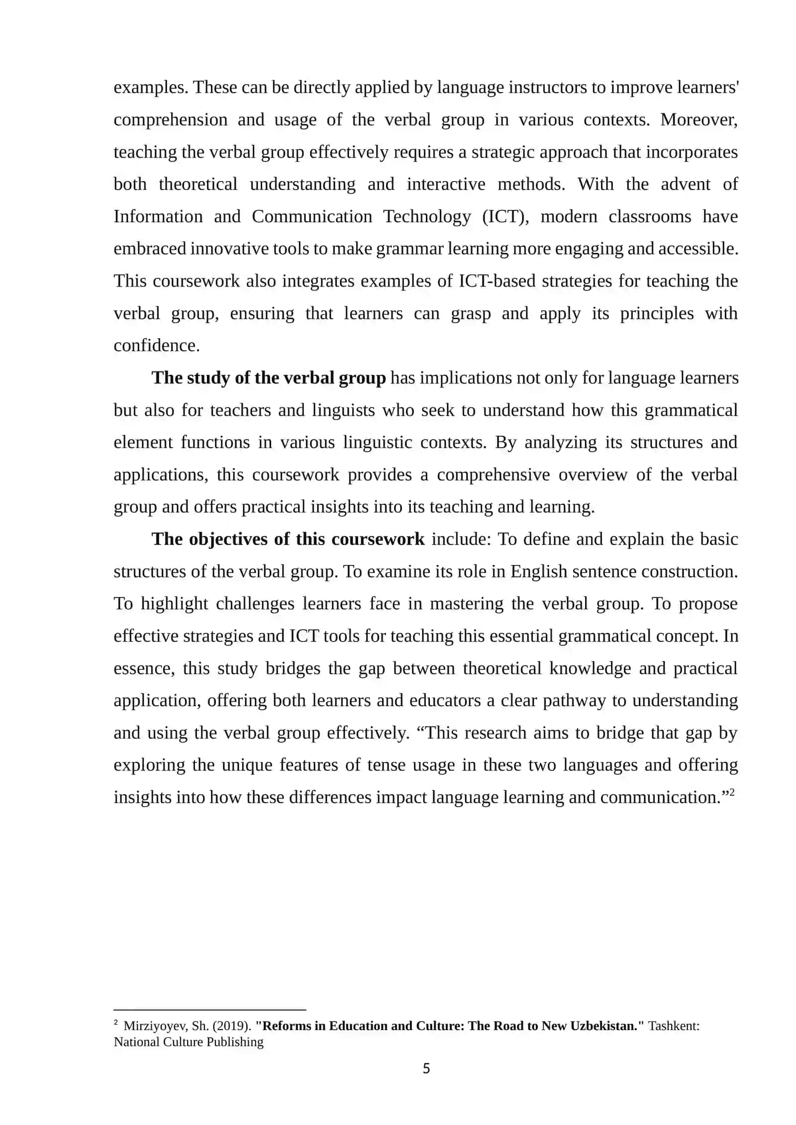 THEORETICAL FRAMEWORK OF THE VERBAL GROUP 4