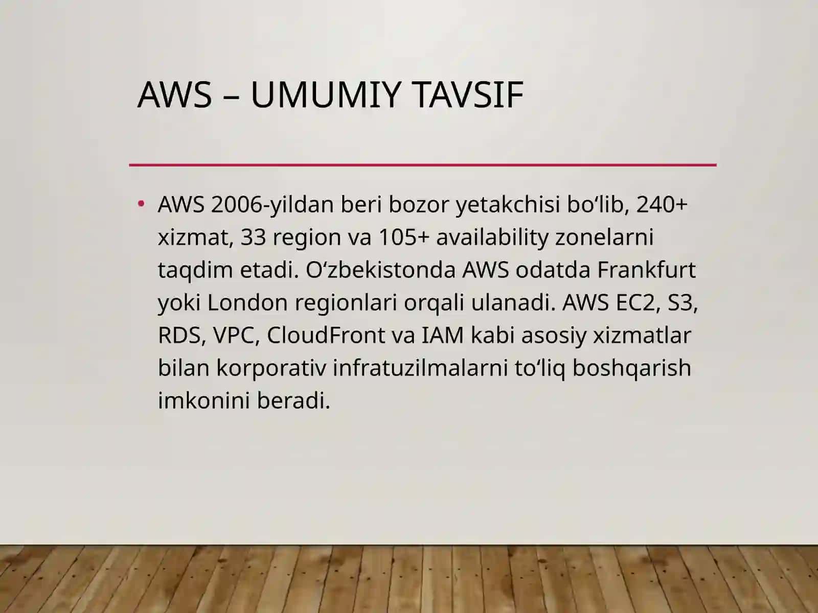 Bulutli hisoblashdan Google Cloud, Amazon Web Services va Rackspace Cloud tizimi infratuzilmasida xizmatlarni sozlash 4