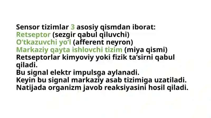 Sensor tizimlar faoliyatining biokimyoviy asoslari 4