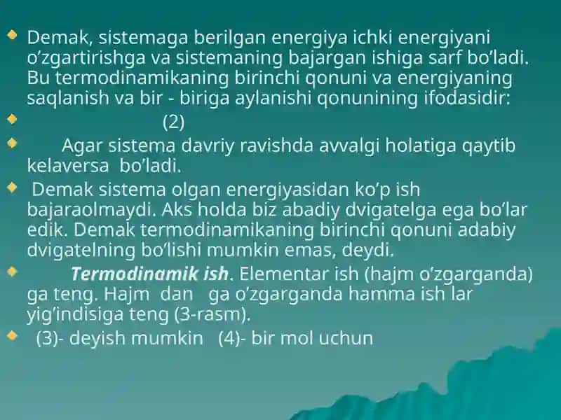 Qaytar va qaytmas jarayonlar. Tеrmodinamikaning ikkinchi qonuni ifodasi 4