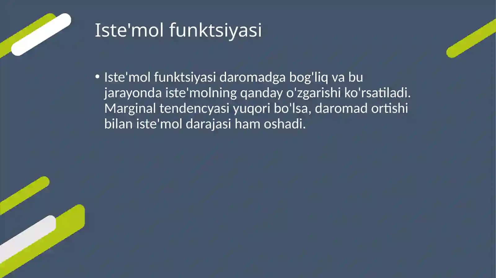 Iste'mol va jamgʻarma, investitsiya 4