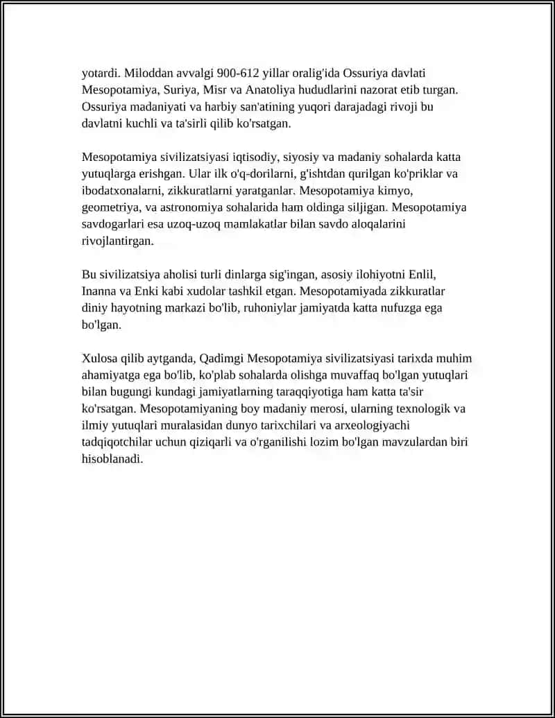 Qadimgi Mesopotamiya sivilizatsiyasi 4