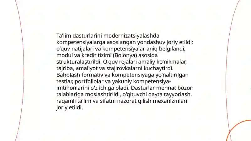 Yangi O'zbekistonda oliy ta'lim va ilm-fan sohasidagi islohotlar 4