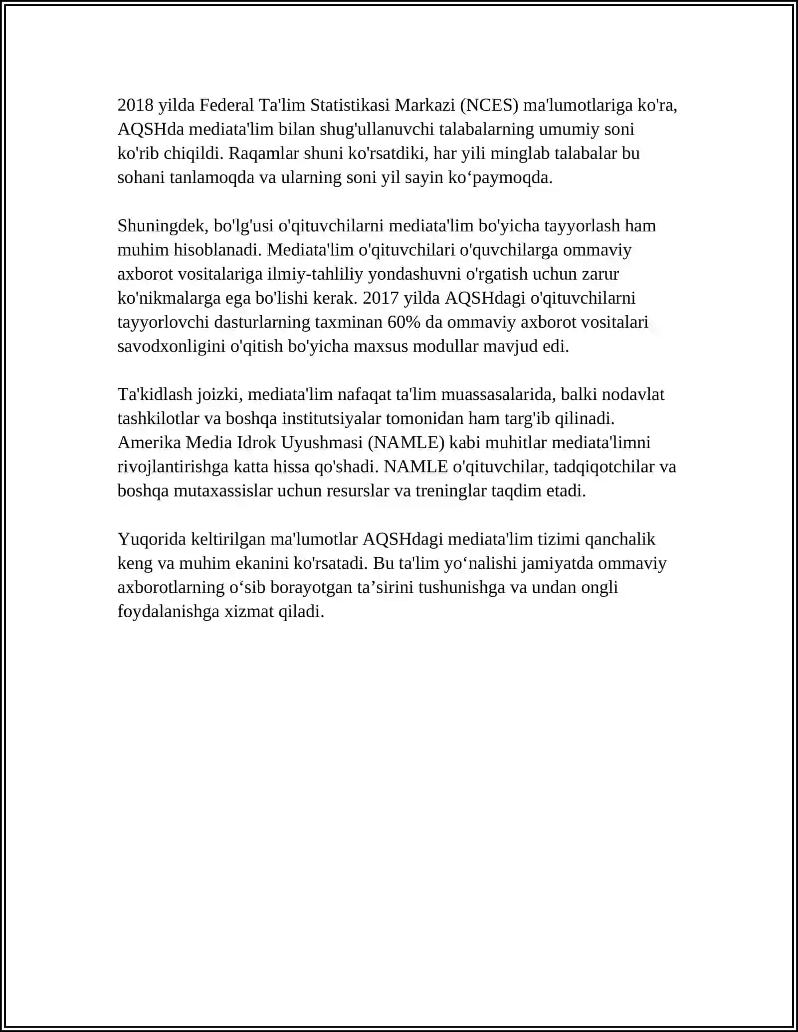 AQSH MEDIATA'LIMI OʻZIGA XOSLIKLARI 4