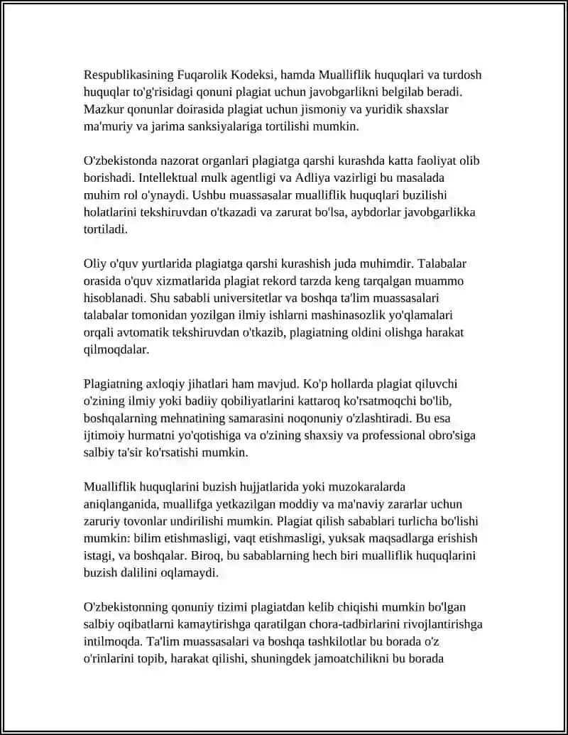 Plagiat Uchun Javobgarlik 4