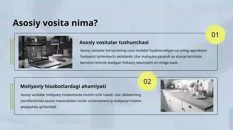 Asosiy Vositalar Tarkibi: Tuzilisha va Dinamika 4