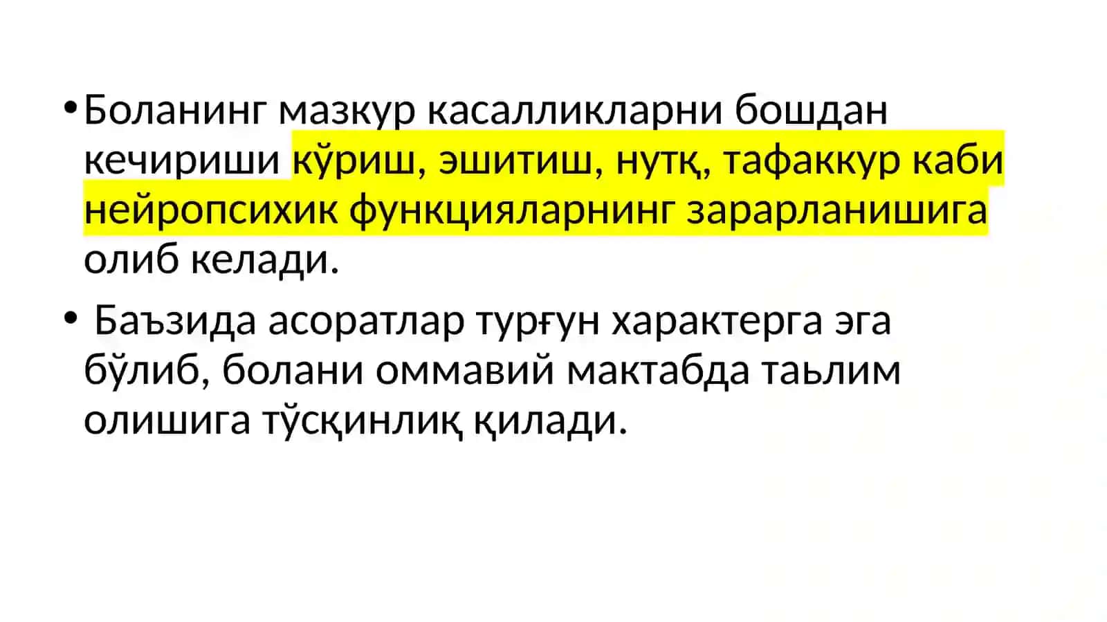 НЕРВ СИСТЕМАСИНИНГ ЮҚУМЛИКAСAЛЛИКЛAРИ 4