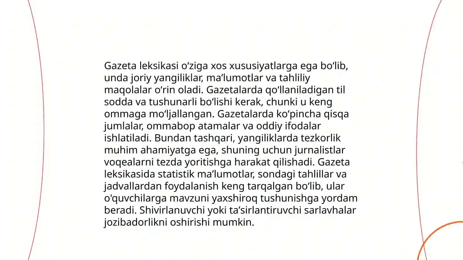 Gazeta tili va uslubini oʻrganish 4