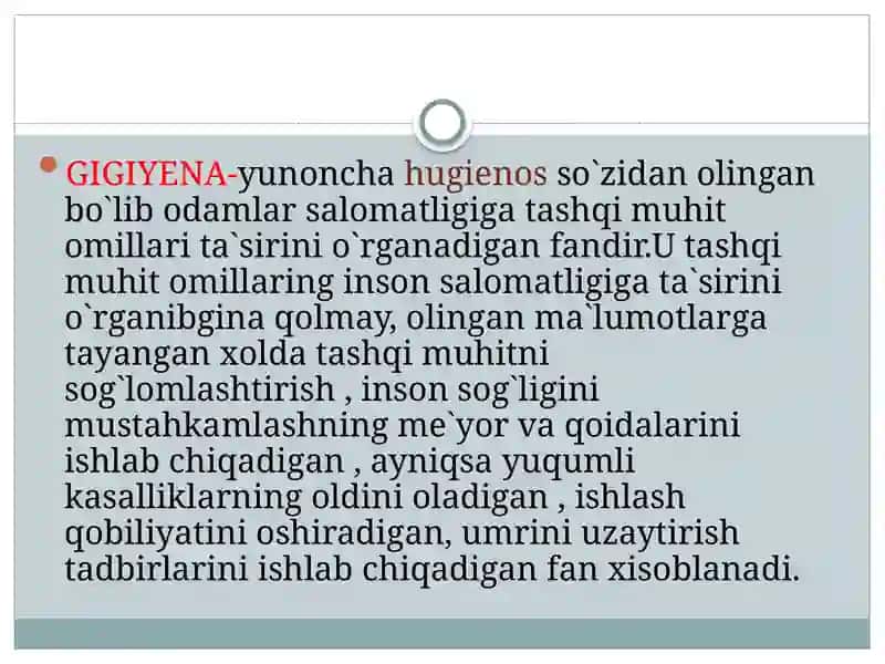 GIGIYENANING RIVOJLANISH TARIXI 4