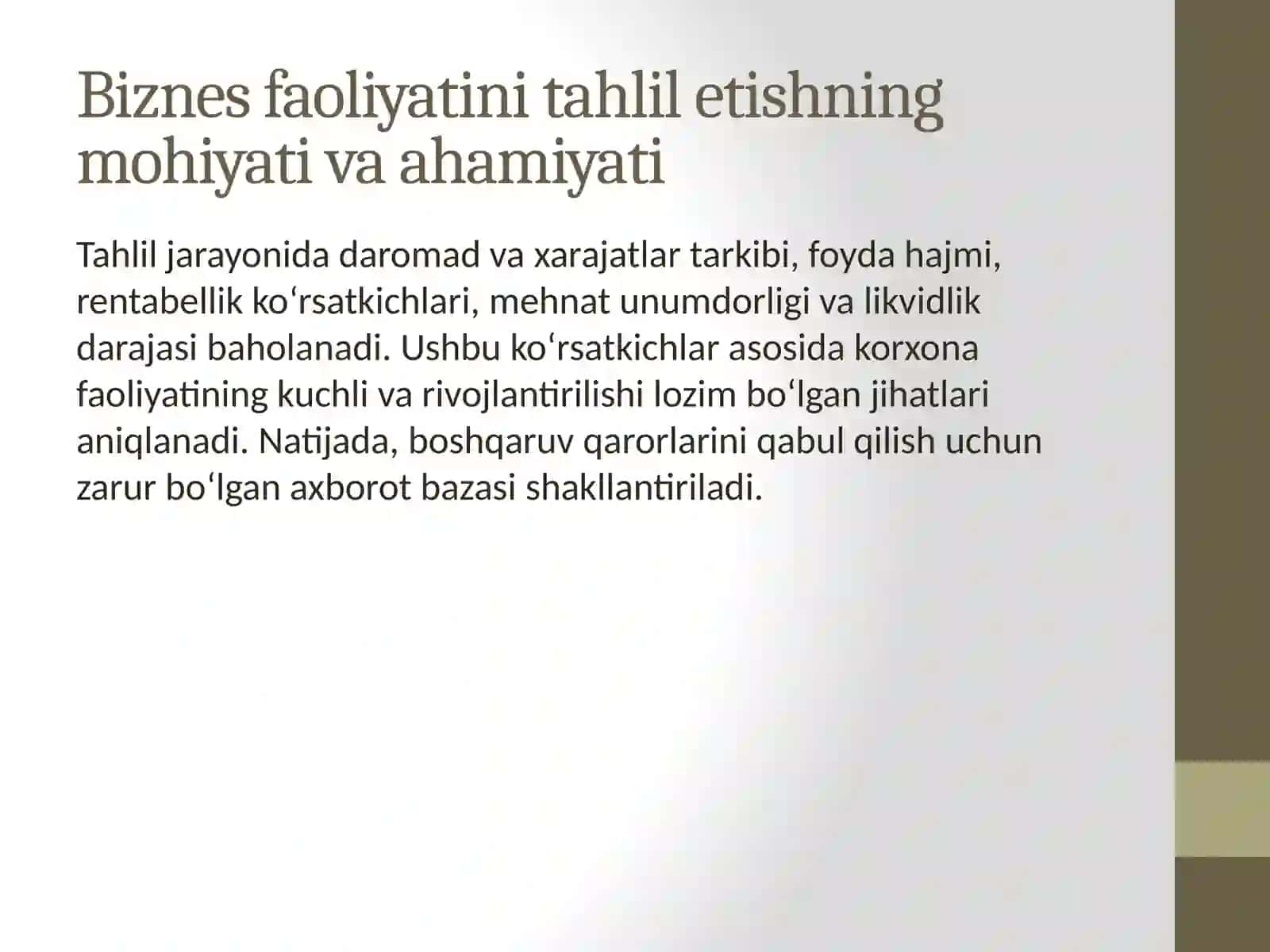 Biznes faoliyati tahlili 4