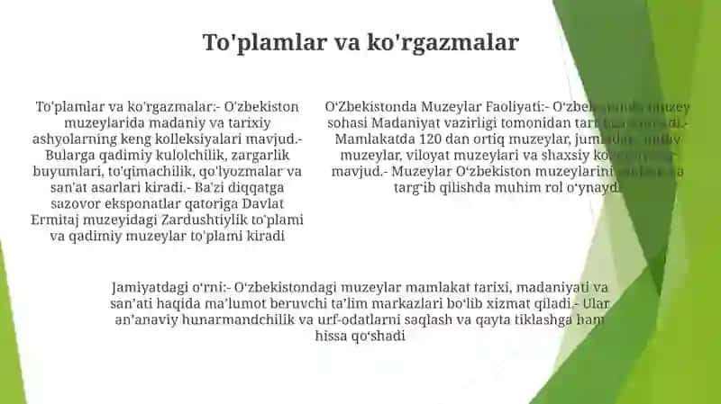 O‘zbekistonda Muzeylar Faoliyati 4