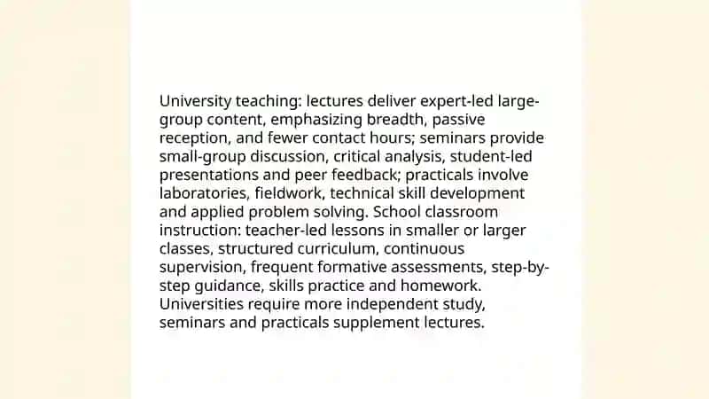 Differensial between school and university 4