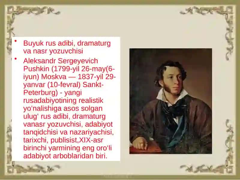 A.S Pushkin“Baliqchivabaliqhaqidaertak” 4