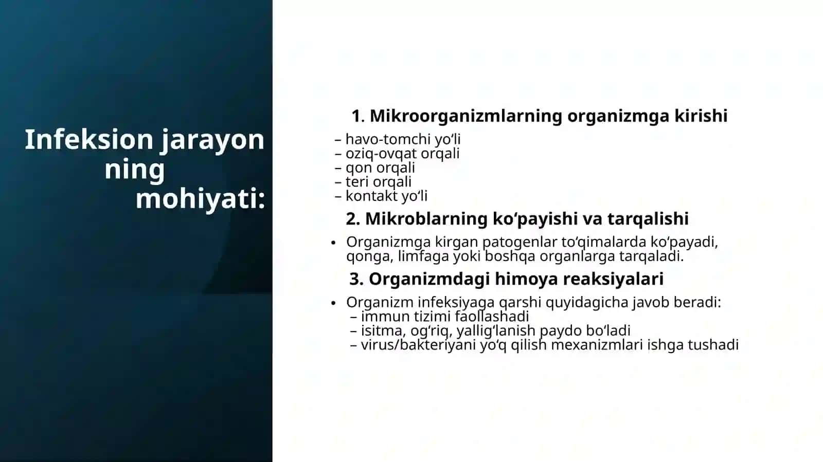 Umumiy infeksion jarayon haqida tushuncha 4