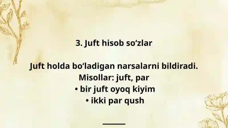 Hisob soʻzlar 4