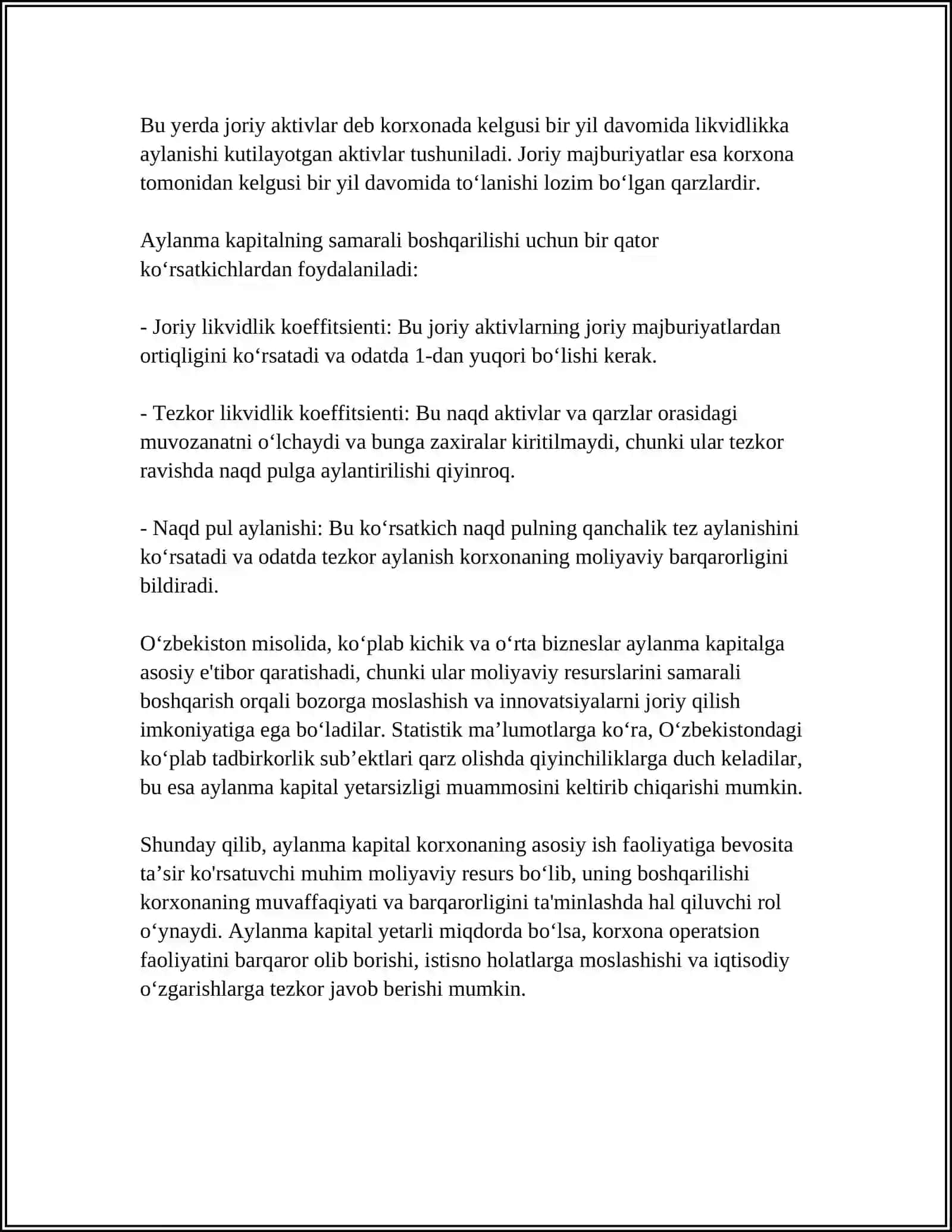 KORXONANING AYLANMA KAPITALI 4