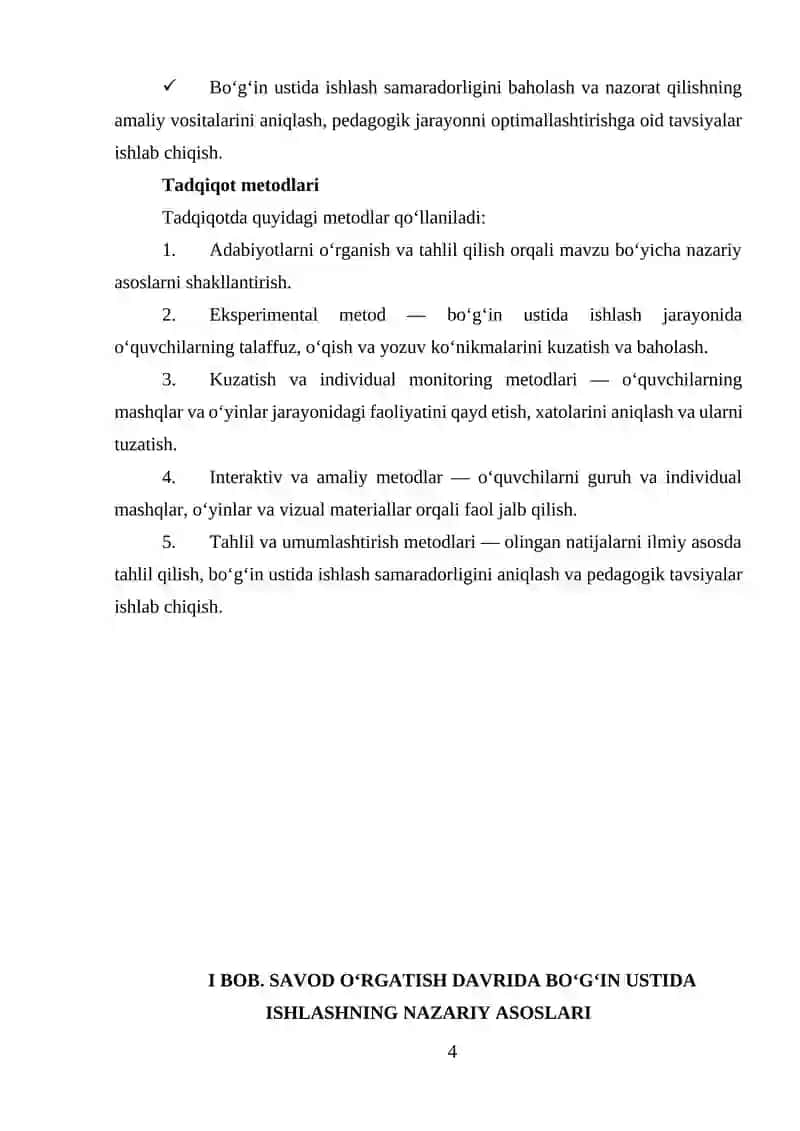 Savod o‘rgatish davrida bo‘g‘in ustida ishlash 4