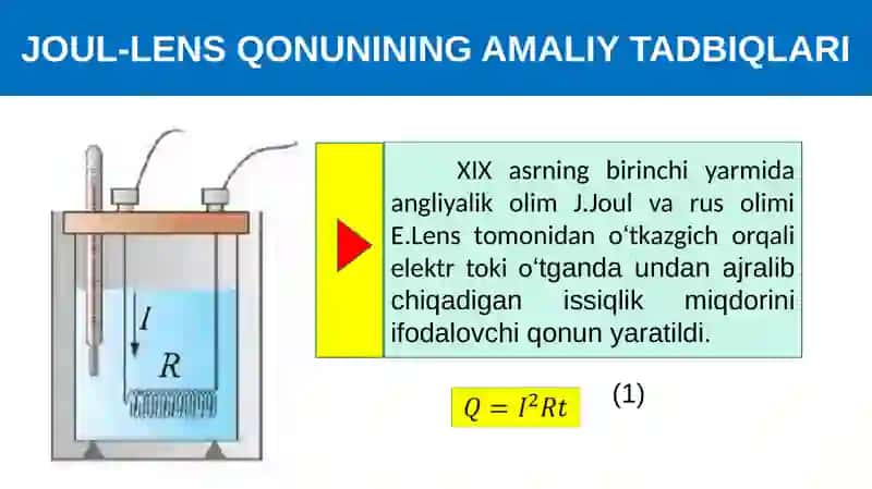 JOUL-LENS QONUNINING AMALIY TADBIQLARI 4