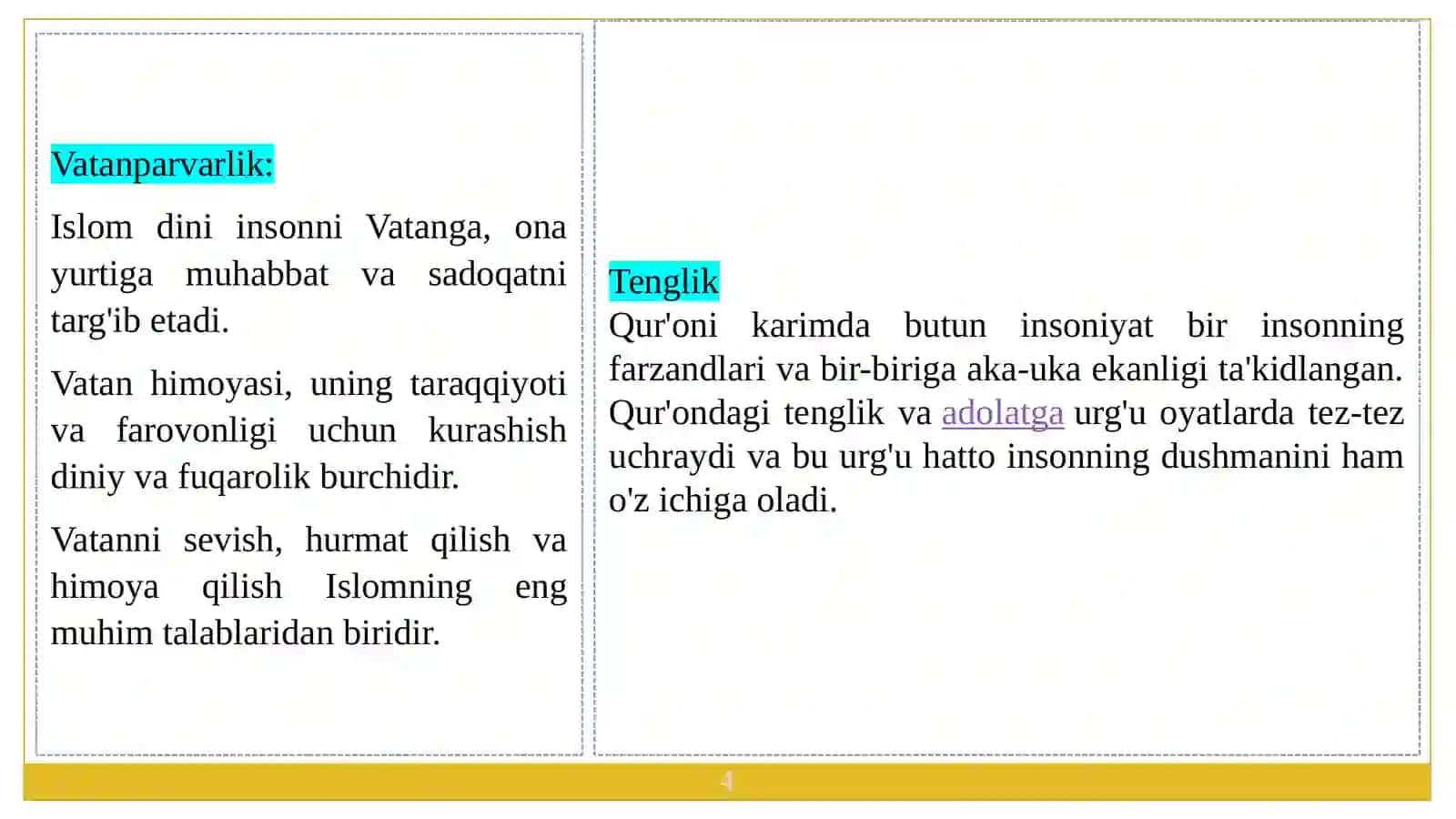 Islom qadriyatlari va ma’rifatining hozirgi davrdagi ahamiyati 4