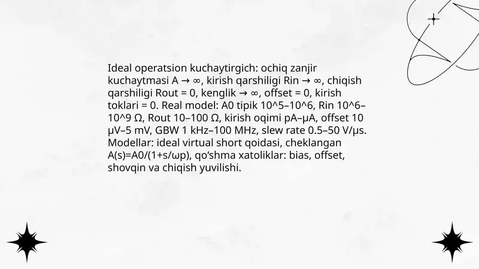 Operatsion kuchaytirgichlarni o’rganish 4