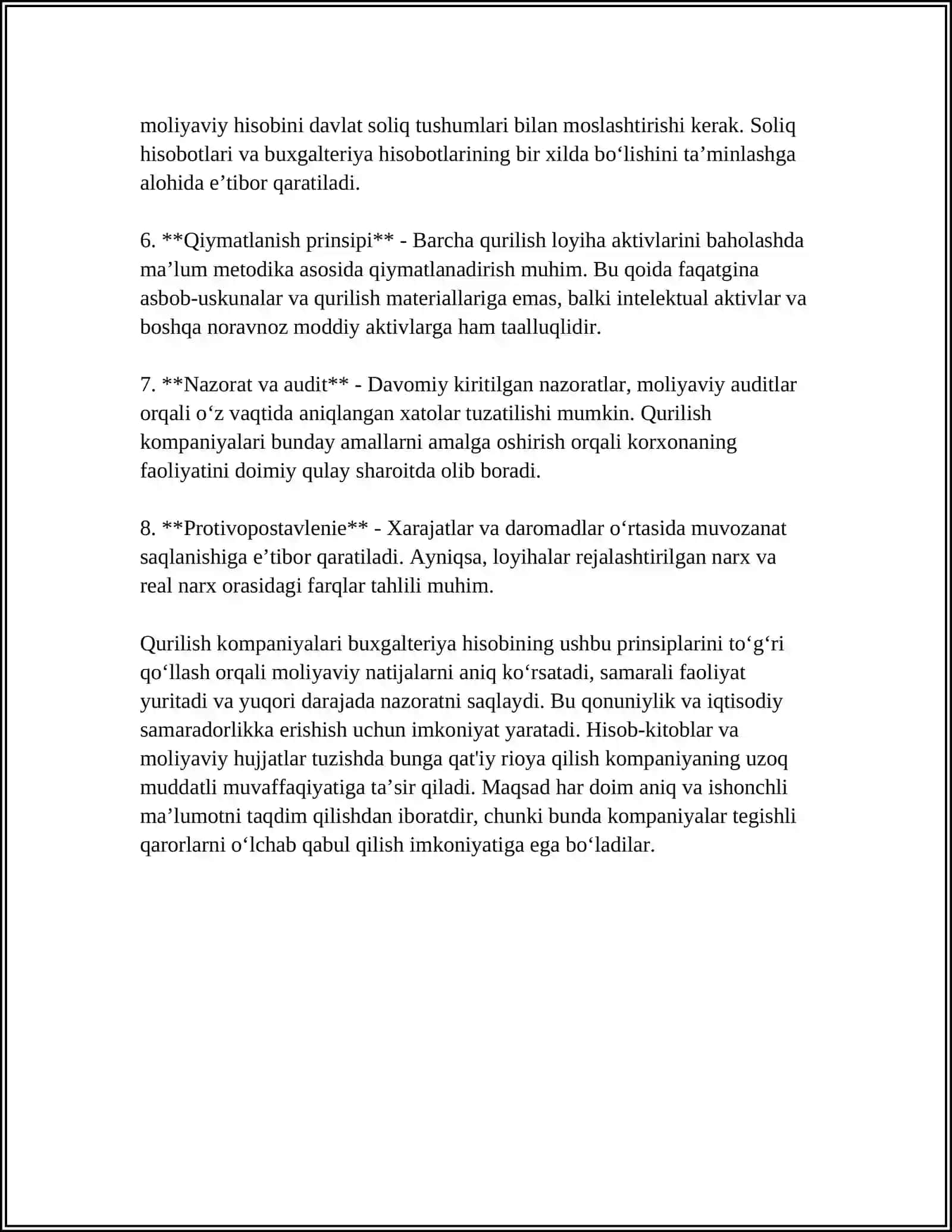 QURULISHDA BUGALTERIYA XISOBI, AUDIT VA SOLIQQA TORTISH 4