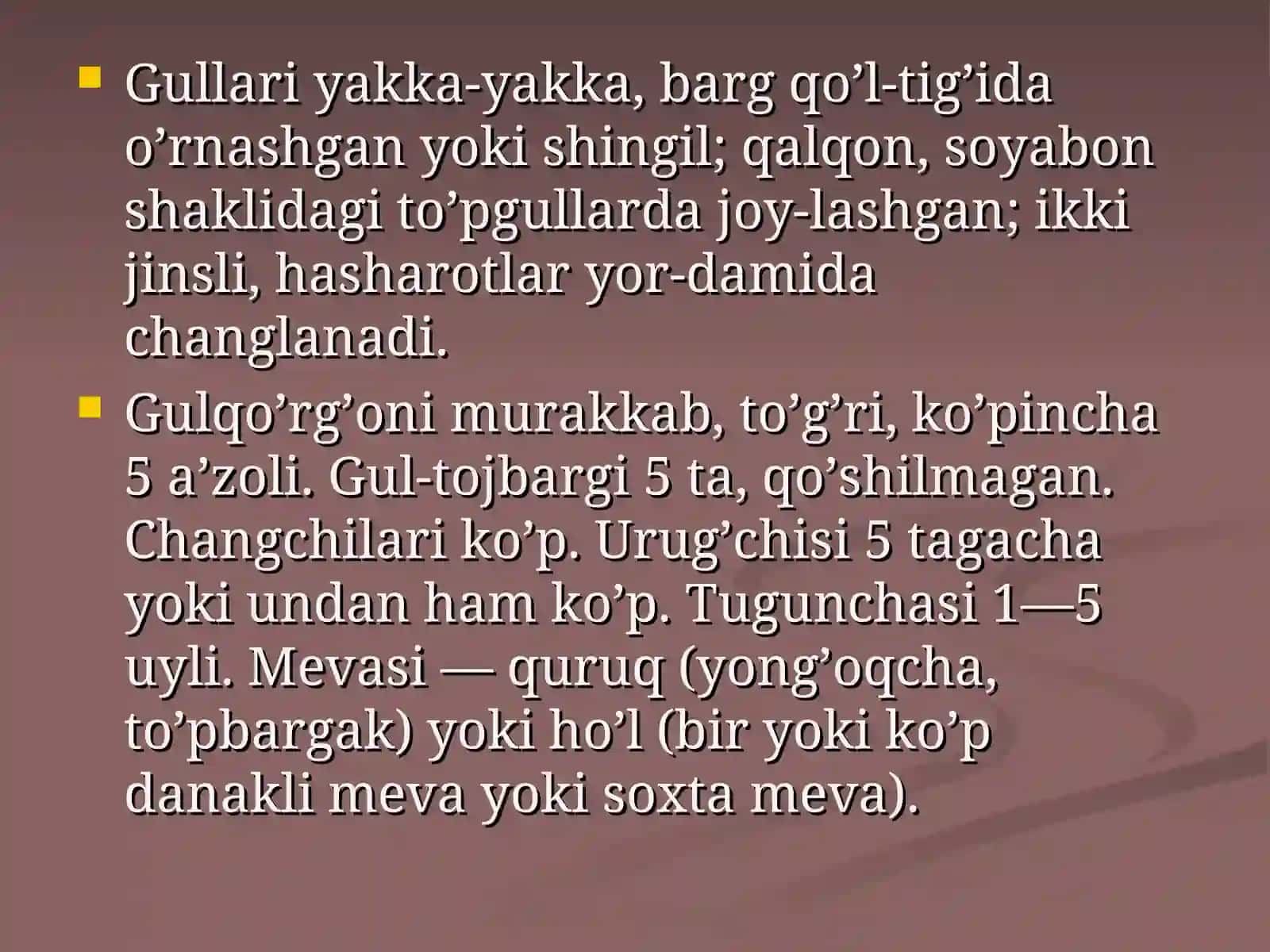Ra’nodoshlar oilasi 4