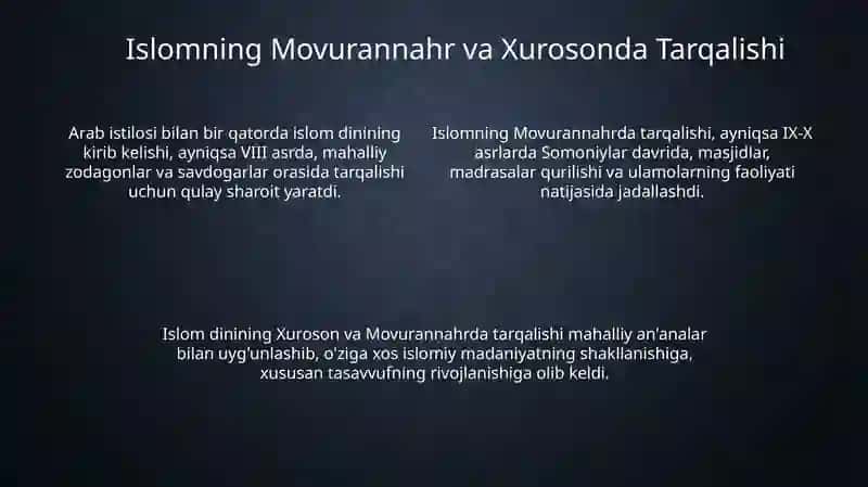 Arab xalifaligi davrida Movarounnahr va Xuroson 4