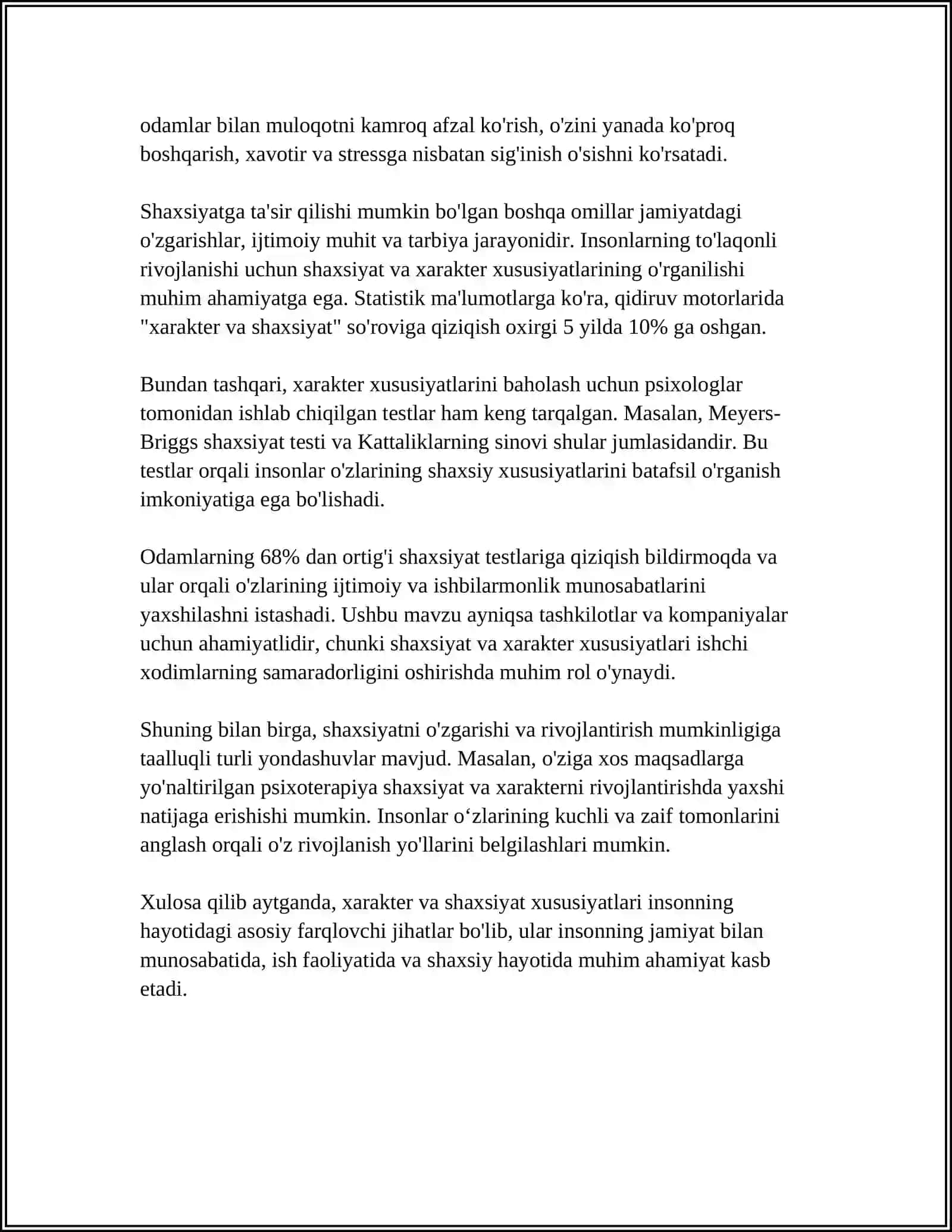 XARAKTER VA QOBILIYAT 4