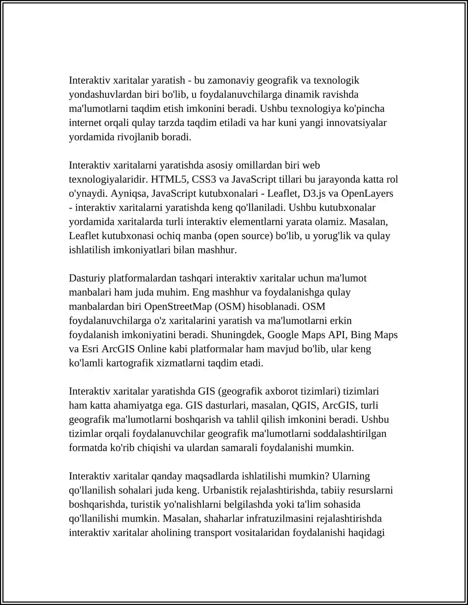 ARCGIS ONLINE PLATFORMASIDAN FOYDALANISH 4