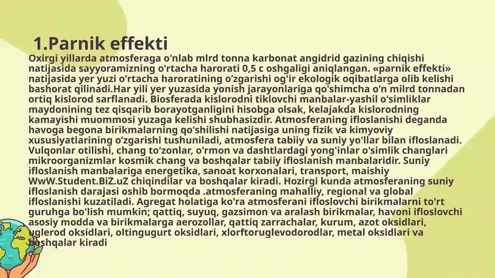 ATMOSFERA HAVOSINING IFLOSLANISHI 4