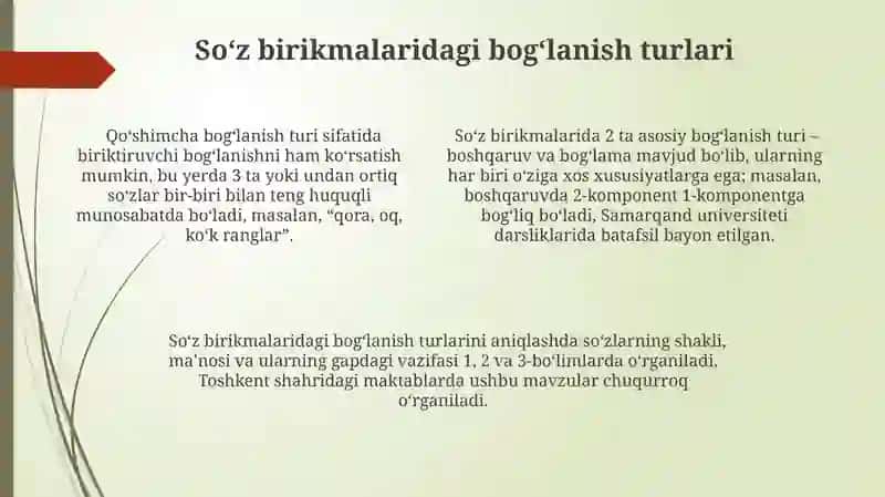 So'z birikmalaridagi sintaktik aloqa turlari 4