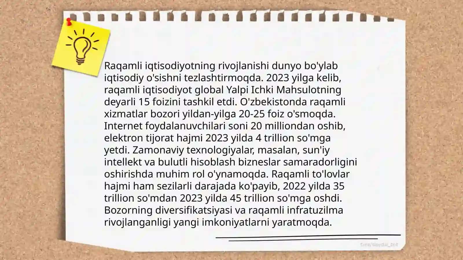 Axborot kommunikatsiya infratuzilmasining bozorlarga ta'siri Abdullayev Davronbek 4