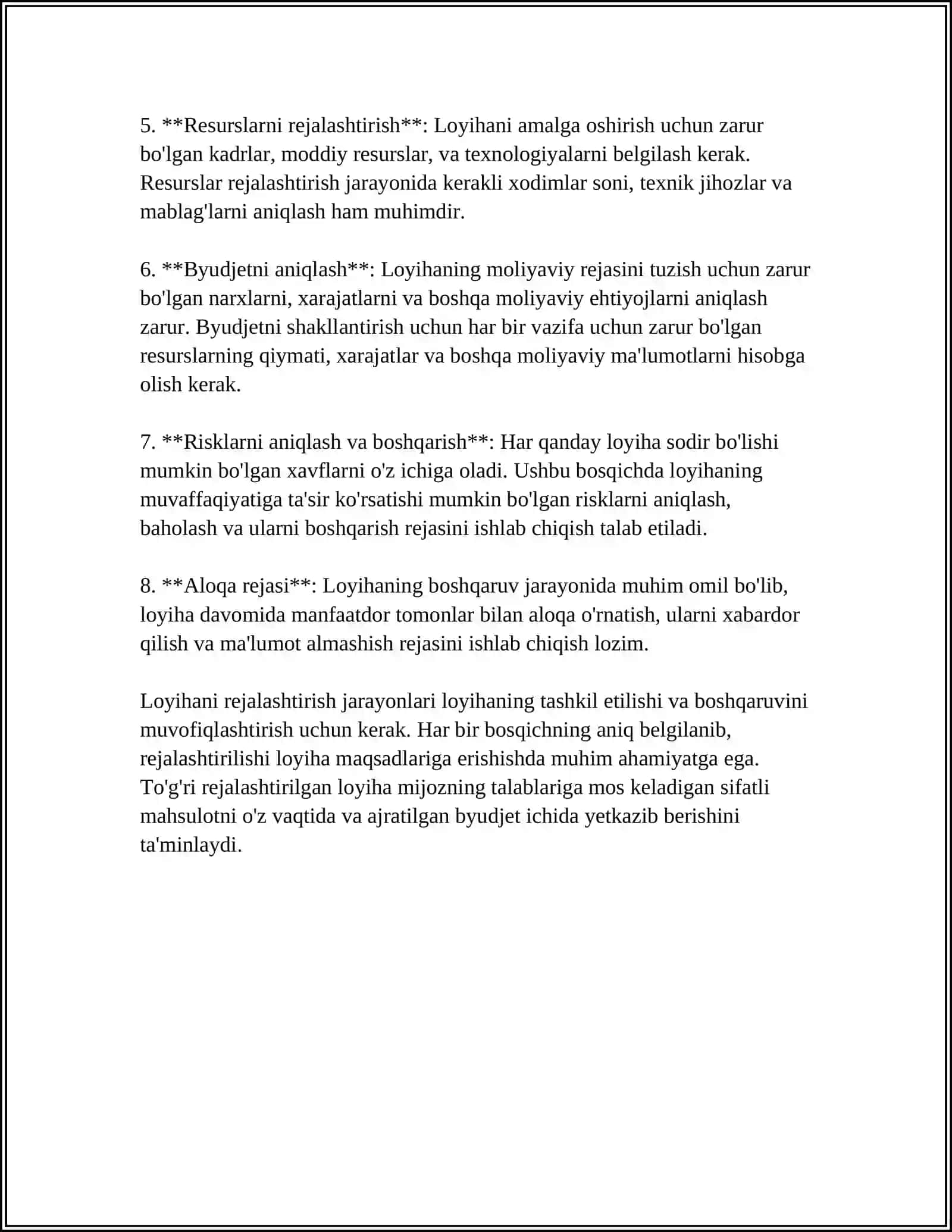 AXBOROT TIZIMLARI SOHASIDA LOYIHANI BOSHQARISH MAQSADLARI 4
