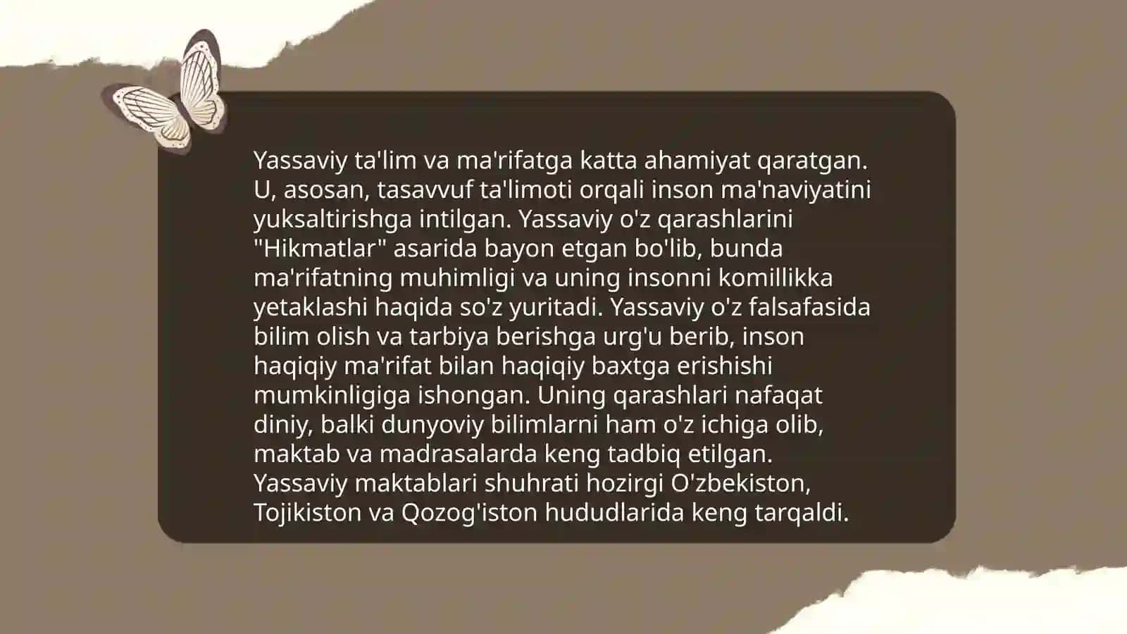 Ahmad Yassaviyning pedagogik g’oyalari 4