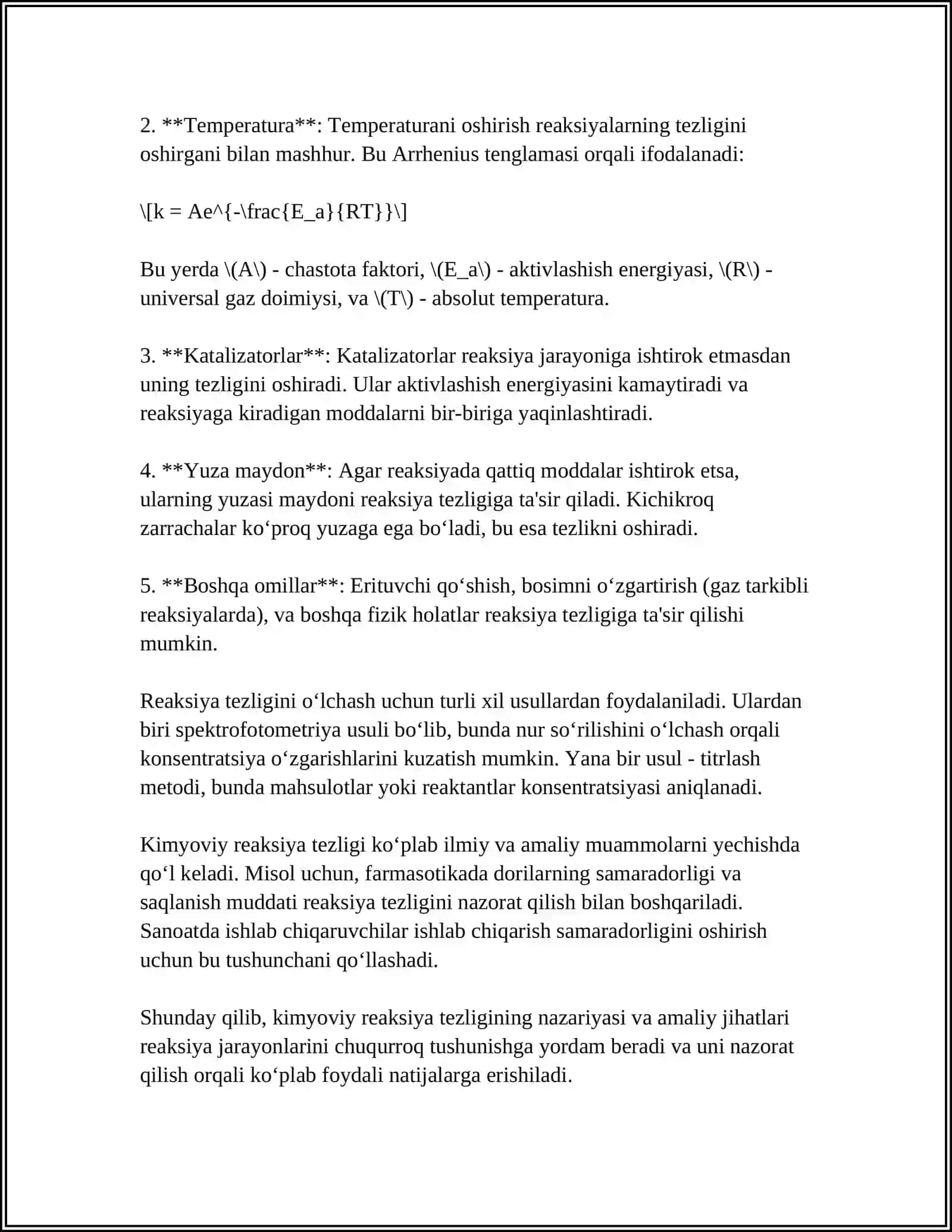 KIMYOVIY REAKSIYALAR KINITIKASI 4