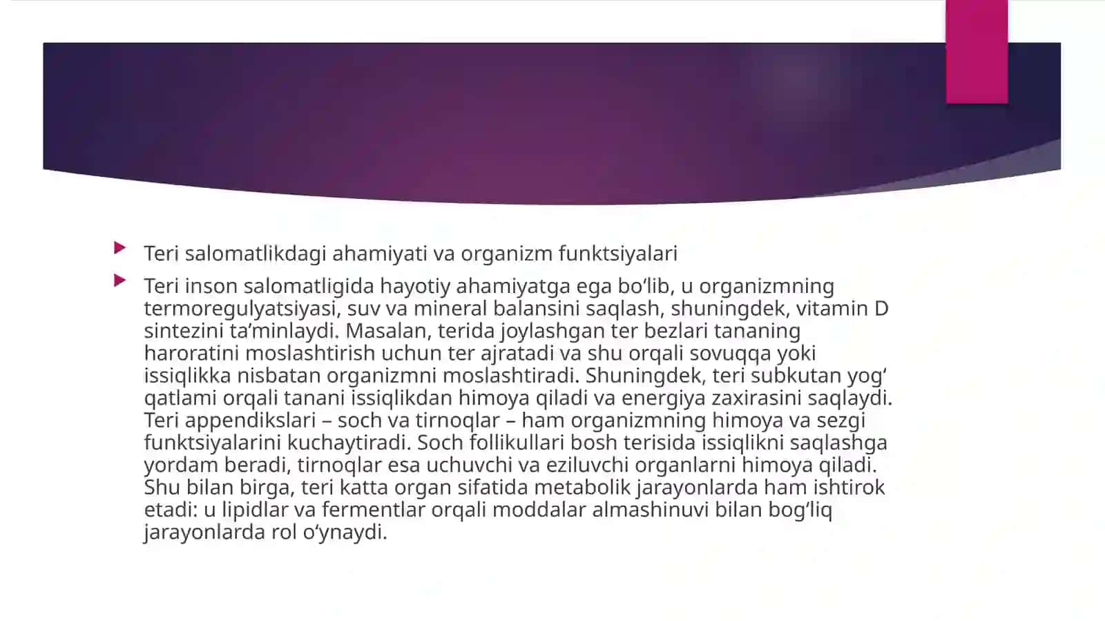 Teri tuzilishi va funksiyasi 4