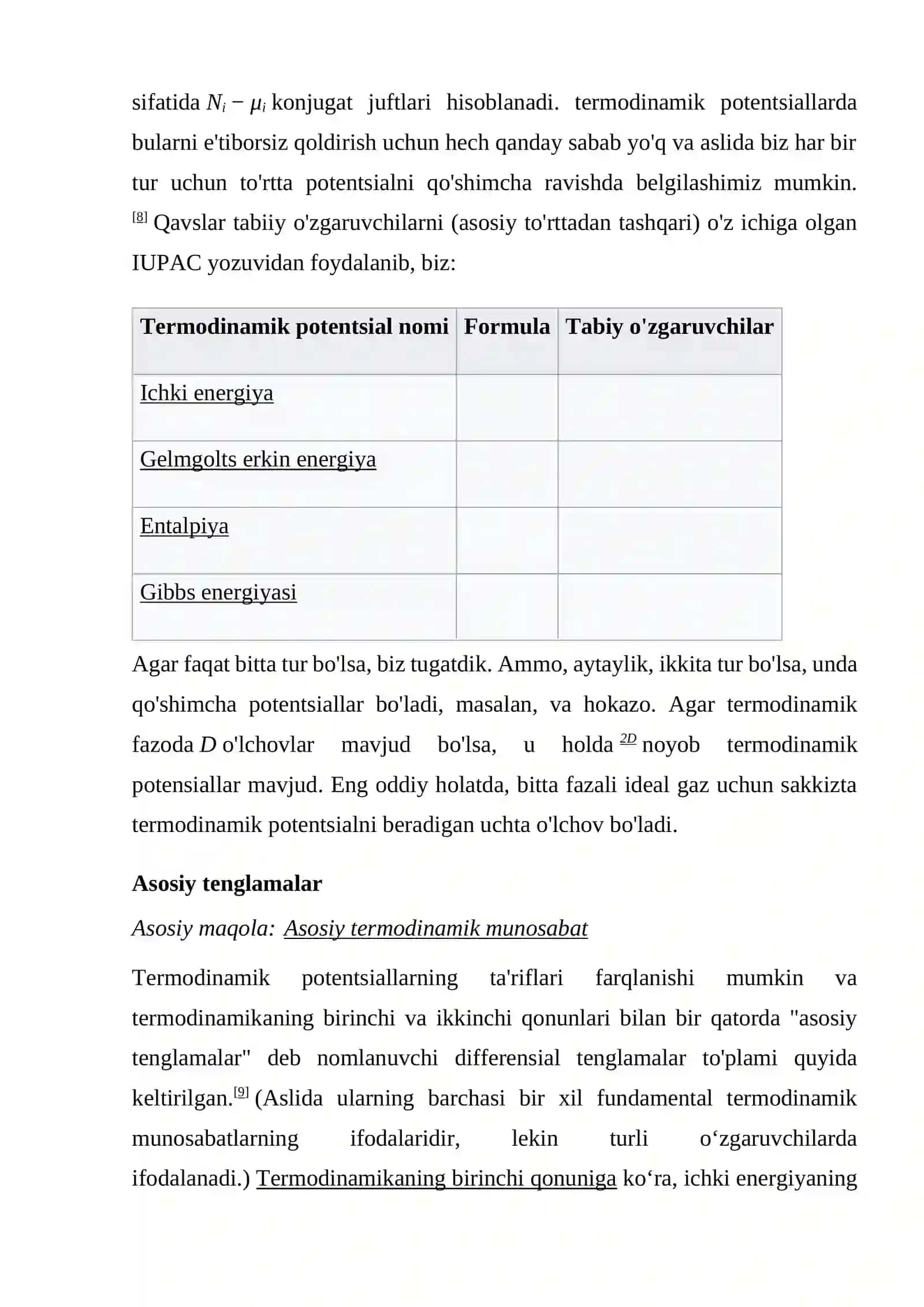 Termodinamik potensiallar 4