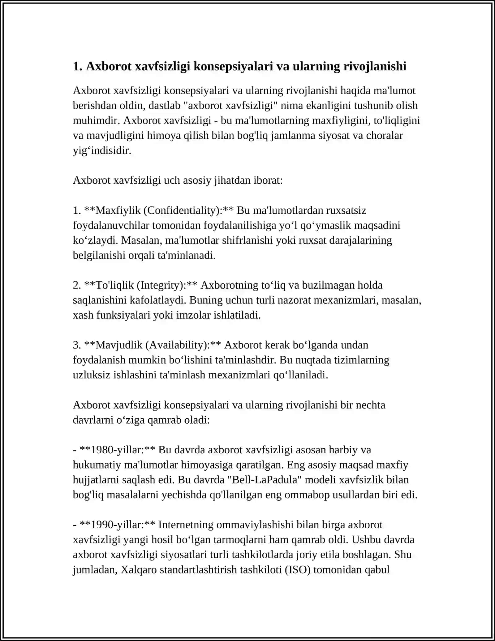 AXBOROT XAVFSIZLIGINI TA'MINLASHNING ZAMONAVIY USUL VA VOSITALARI 4