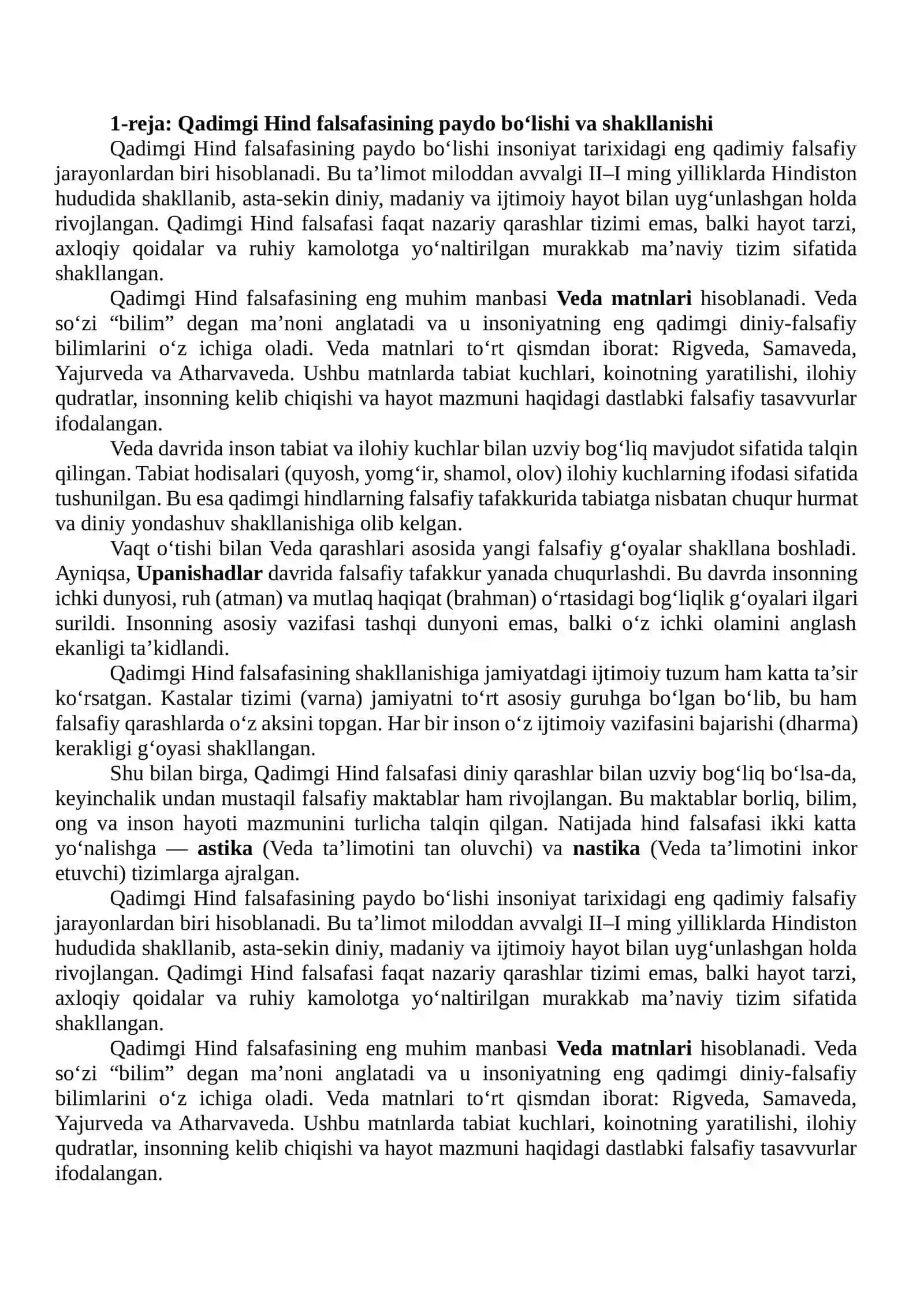Qadimgi Hind falsafiy ta’limotining o‘ziga xos xususiyatlari 4