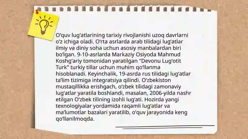 O'quv lug'atlaridan foydalanish usullari 4