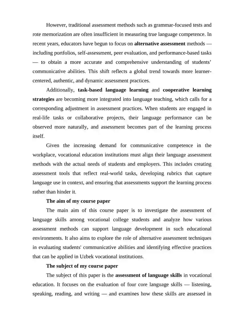 Assessment of language skills the vocational college students 4