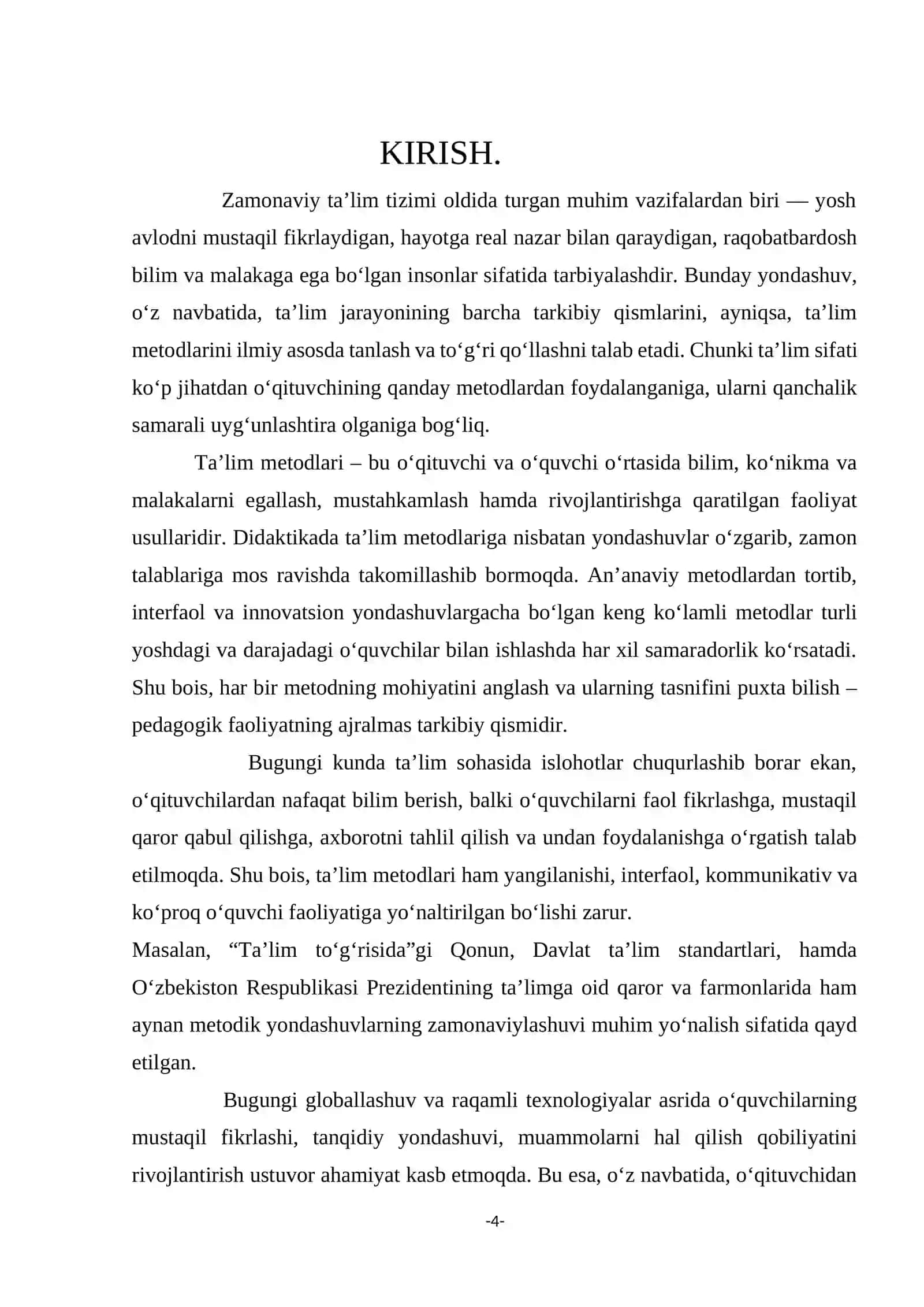 Taʼlim metodlari mohiyati, tasnifi 4